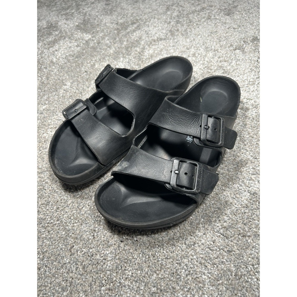 Black Rubber Birkenstocks Men's Size 42 (US Size 9) - Picture 2 of 7